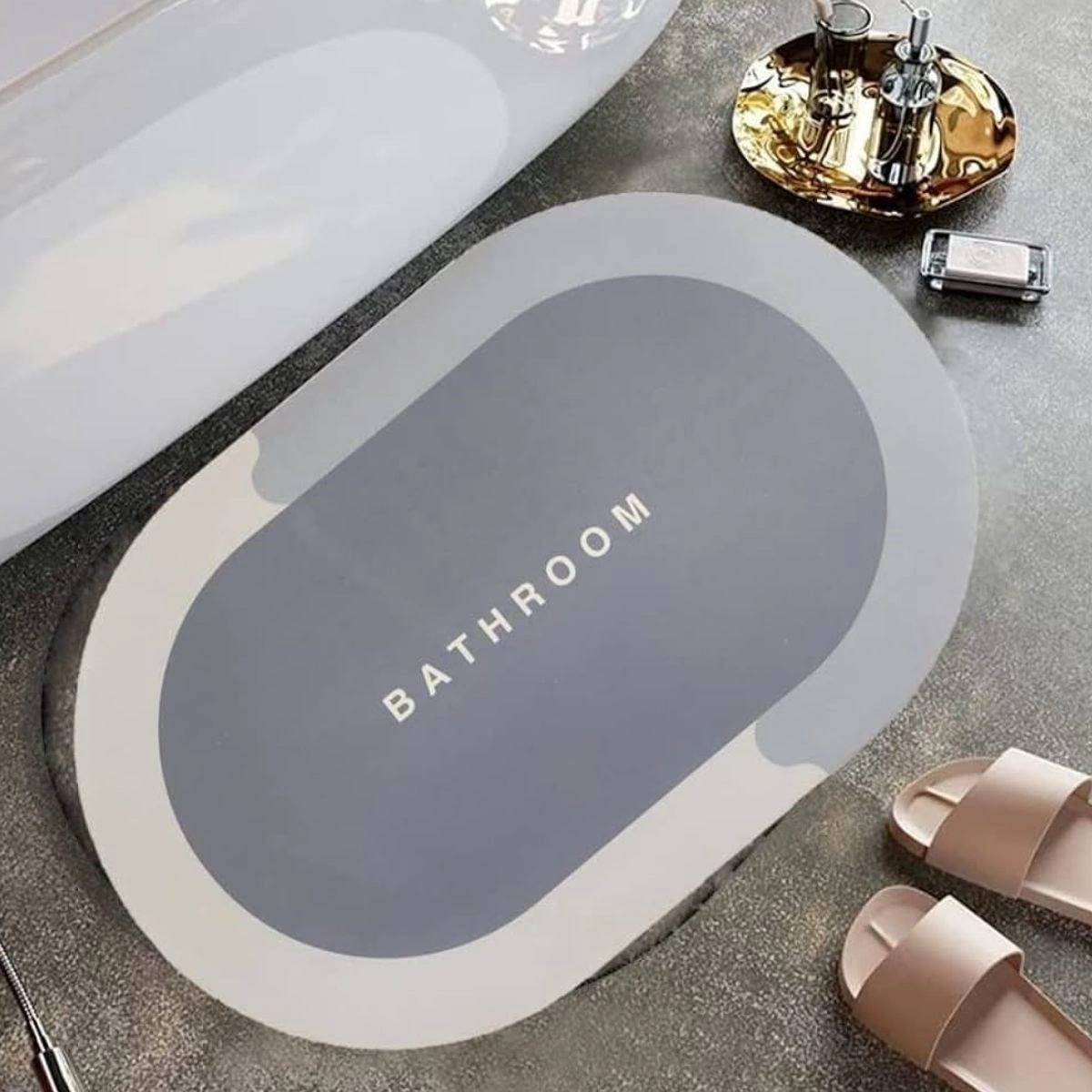 Mcg Sihirli Süper Su Emici Kaymaz Tabanlı Oval Paspas 40 60 Cm Renkli