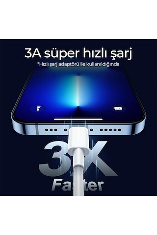 Woyax By Deji Apple iPhone Uyumlu 11 12 13 14 Pro Plus Max 6 7 8 X XS Type-C To Lightning Örgülü Şarj Kablosu 120 CM