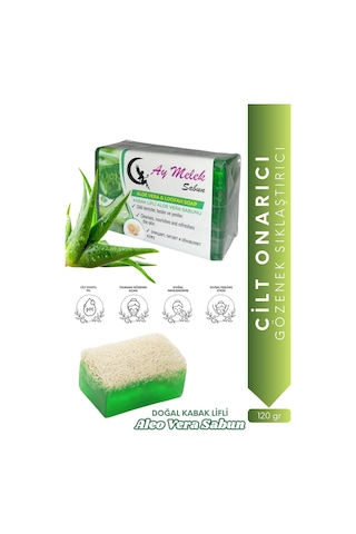 Aloe Vera Özlü Doğal Kabak Lifli Güzellik Sabunu Cilt   Etkili Diğer