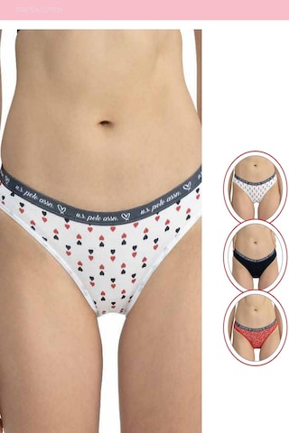 U.s Polo Assn. 66430 Kadın Karışık Desen Pamuklu 3'lü Slip Külot-lacivert Lacivert