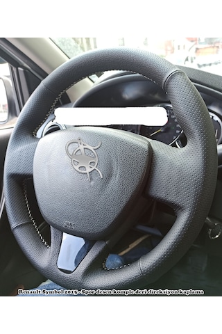 Renault Symbol 2015 - Spor desen komple direksiyon kılıfı siyah dikiş
