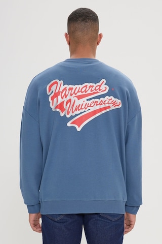 AC&Co / Altınyıldız Classics Erkek İndigo Oversize Fit Bol Kesim Harvard Lisanslı Pamuklu Bisiklet Yaka Sweatshirt İndigo