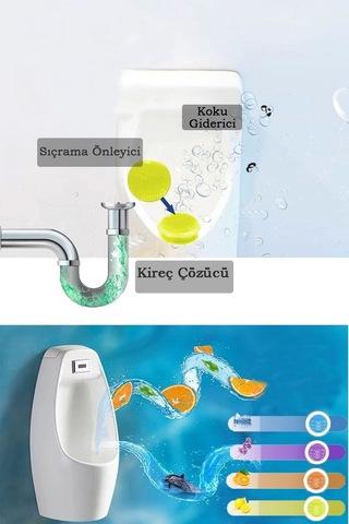 100 Adet Limon Kokulu Kirpi Pisuvar Süzgeci - Koku Giderici Kireç Çözücü Sıçrama Önleyici Tasarım