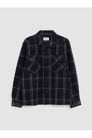 Lcw Vision Lacivert Regular Fit Ekose Erkek Oduncu Gömlek Ceket