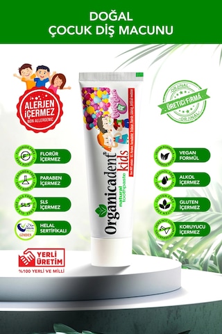Organicadent Doğal Çocuk Diş Macunu 50 Ml - Gimdes Sertifikalı Ve Florürsüz