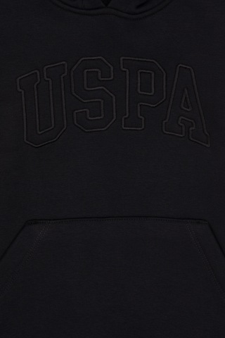 U.S. Polo Assn. Kız Çocuk Siyah Kapüşonlu Şardonlu Basic Sweatshirt 50314311-VR046