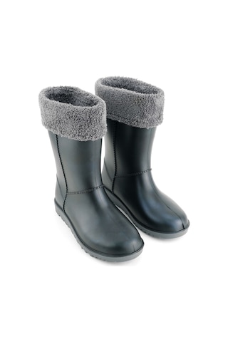 Gezer Kadın Kışlık Pvc İçi Kürklü Su Geçirmez Günlük Çizme Siyah