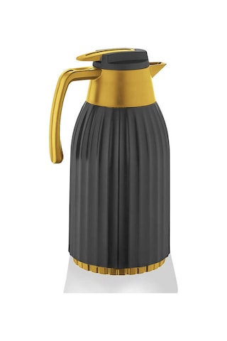 Penguen PNG-7004 1,5 Lt Oluklu Cam Termos Gold Siyah
