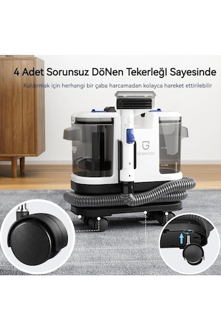 Greenote Halı/koltuk Yıkama Makinesi Ve Spot Temizleyici Sofa, Halı Ve Araç İçin Uygun, Güçlü Islak/kuru Vakum, 1.8 L Su Tankı, Tekerlekli Tasarım