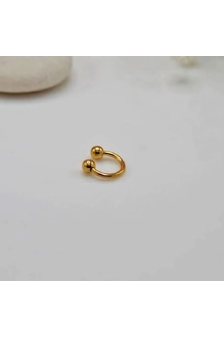 8 Mm Düz Çelik Tragus Helix Piercing Rook Daith Gold Renk Ucu Top Renkli