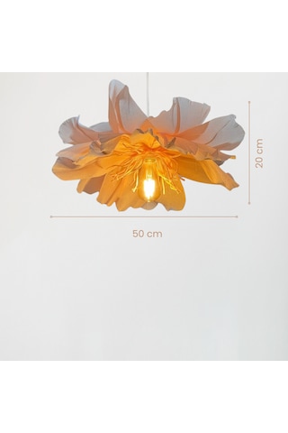 İtalyan Krapon Kağıt Pembe Flora El Yapımı Sarkıt Avize Pembe