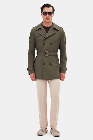 Ds Damat Regular Fit Koyu Haki Apoletli Beli Kemerli Pardösü/trenckot 1hf08ort00013 4620516
