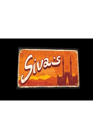 Sivas şehir posterleri retro ahşap poster