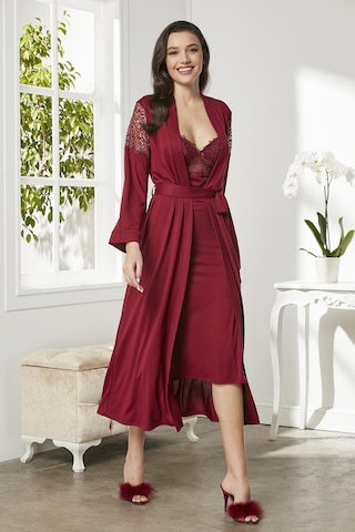 Pierre Cardin Penye Gecelik Sabahlık Pijama Takım Şort Takım 6'lı Gelin Çeyiz Seti - 5045 001