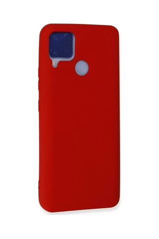 Mey Najmaddin Realme C15 Kılıf Nano İçi Kadife Silikon - Kırmızı Najmaddin Diğer