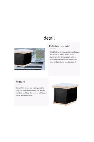 Xurunkeji Rüzgar Geçirmez Kış Arı Kovanı Termal Örtüsü Su Geçirmez Arı Kovanı Koruma Sarma Kış Kullanımı İçin Arıcılık Malzemeleri Ayarlanabilir