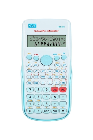 Kraf Hesap Makinesi Bilimsel Fonksiyonlu Hm-300 Bl Mavi