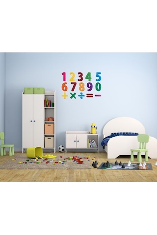 Duvar Süsü Sticker 2 Adet Rakamlı Desen Pvc 48x33x0,5cm