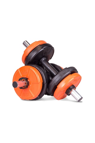 Dambıl Seti Turuncu-siyah 6 İn 1 Fitness Set 11 Kg