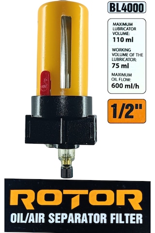 Bl4000 Kompresör Yağ Filtresi 1/2", Yağ Akışı 600 Ml/saat