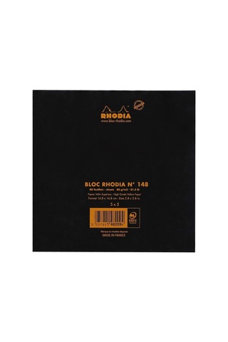 Rhodia Kareli Bloknot, Siyah, 148x148 Mm