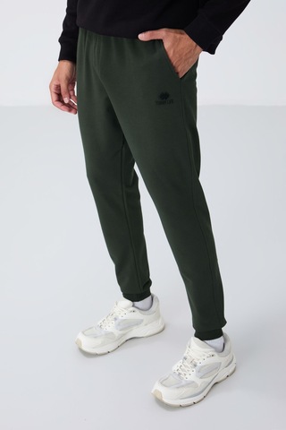 Tommy Life Haki Klasik Cepli Standart Kalıp Manşetli Erkek Eşofman Alt - 84652 Haki