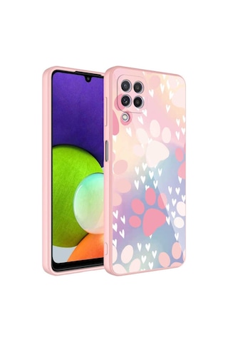 Galaxy M32 Kılıf Kamera Korumalı Desenli Sert Silikon Zore Epoksi Kapak NO4