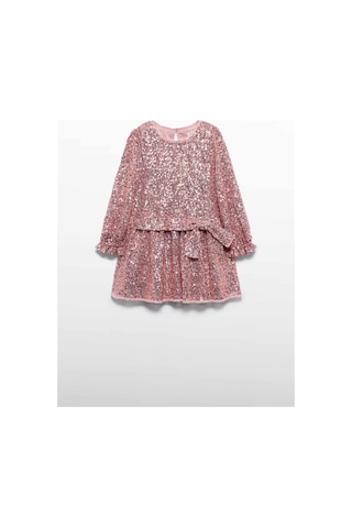 Mayoral Abel&lula Kız Çocuk Uzun Kol Pullu Elbise Pembe