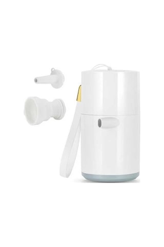 Pazly Beyaz Işıklı Mini Hava Pompası 1400mah Şarj Edilebilir, Kablosuz Şişirme Pompası Beyaz