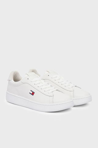 Tommy Jeans Deri Sneaker Ayakkabı Kadın Ayakkabı En0en03146 Ybl Beyaz