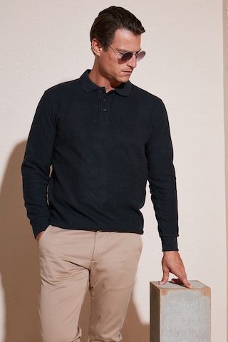Buratti Pamuk Karışımlı Regular Fit Erkek Polo Yaka Kazak 456223 Antrasit