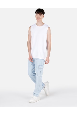Colin's Colins 163 Dessi Kargo Kesim Orta Bel Düz Paça Mavi Erkek Pantolon Denim
