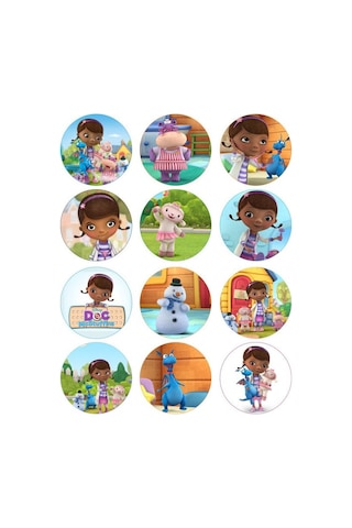 Dc Mcstuffins Yenilebilir Kağıda Resimli Pasta Dekoru Bas...