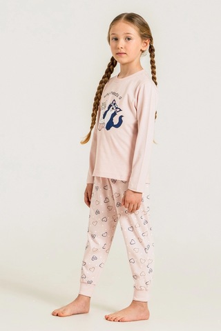 Moda Dua Rolypoly Rp3902-g Kız Çocuk Uzun Kol Pijama Takım Pudra
