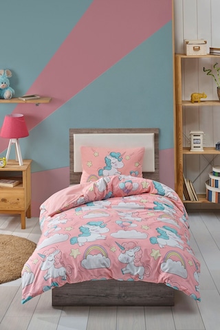 Enlora Home Junior Nevresim Seti Tek Kişilik Unicornio Pembe