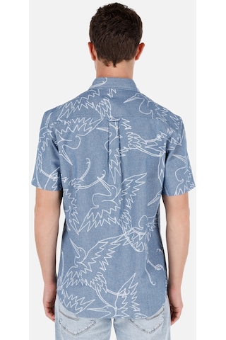 Colin's Colins Normal Kesim Shirt Yaka Cepsiz Mavi Erkek Kısa Kol Gömlek Cl1067589 Cl1067589 Q1.v1 Inv İndigo