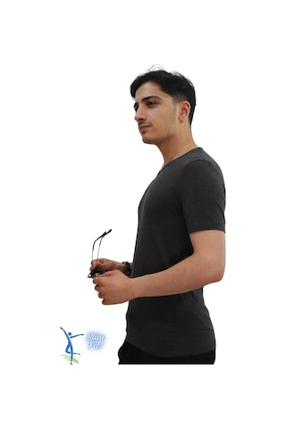 Sermoda Erkek Slim Fit V Yaka Tişört - Dar Kesim Basic Günlük T-shirt Antrasit