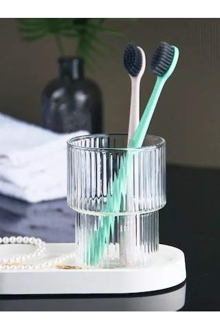 Glass Concept Diş Fırçaları İçin Cam Bardak Standı 236202950 Beyaz