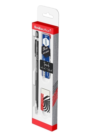 Scrikss Track Siyah 0.7 Mm Mekanik Kurşun Kalem Üçlü Set Siyah