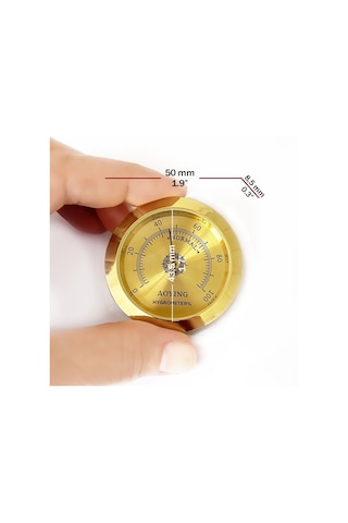 Metal Humidor Higrometresi ve Nemlendirici Haznesi Seti 50 + 43 MM