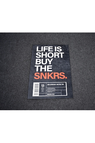 Zehra Abla Halı Yeni Lüks Dekoratif Life Is Short Tasarım Digital Baskı Makine Halısı 7140 Çok Renkli