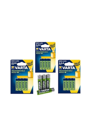 Varta 800 Mah Aaa Şarjlı Kalem Pil 12 Adet