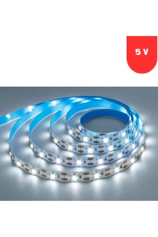 5 Volt 2835 Smd 6500 K Beyaz İç Mekan 60 Ledli 5 Metre Şerit Led