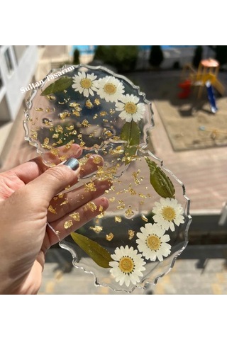 4 Lü Epoksi Bardak Altlığı - 121 Şeffaf