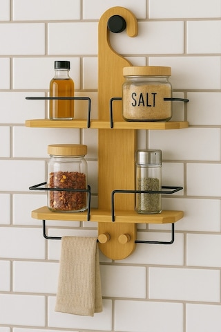 Vıchy Bambu Banyo Rafı Br-6721 2 Gözlü X6 Ahşap
