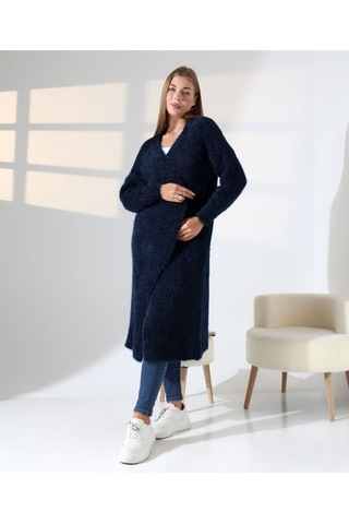 Redmina Fashion Yumuşak Dokulu Uzun Hırka Lacivert