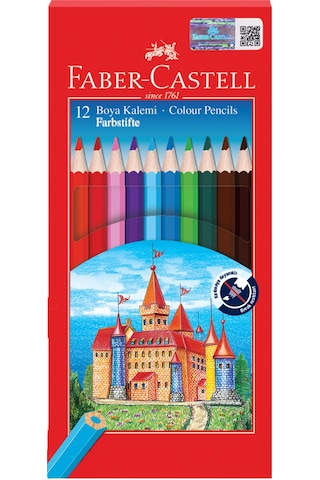 Faber-Castell Karton Kutu Renkli Boya Kalemi, 12 Renk, Yumuşak ve Canlı Renkler, Kolay Açılır