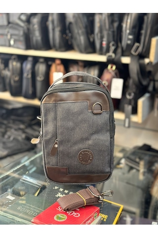 Trg Polo Kahverengi Keten Kumaş El Omuz Çantası Kahverengi