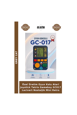 Özel Üretim Oyun Kolu Atari Joystick Tetris Gameboy Gc017 Lacivert Nostaljik Mini Retro