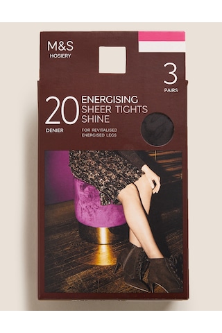 Marks & Spencer 3'lü 20 Denye Külotlu Çorap Seti T60004290 Siyah